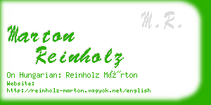 marton reinholz business card